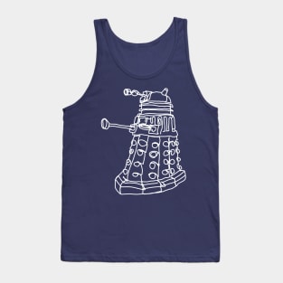 Bad Line Art Dalek in White Tank Top